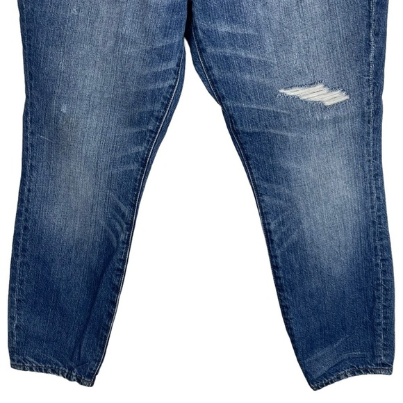 MADEWELL RIGID HIGH RISE SKINNY COTTON FITTED DISTRESSED JEANS - Picture 8 of 15